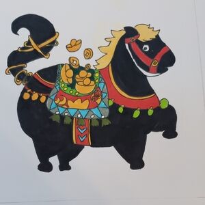 Colorful Decorative Horse Illustration